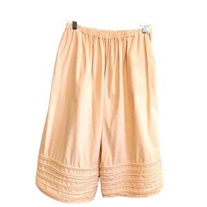 Krista Larson Women's Blush Wide-Leg Pintuck Pants Cotton One Size USA Lagenlook